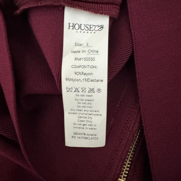 House of CB London "Anelle" Wine Red Bandage Dress - Size Large - New with Tags - Picture 12 of 16